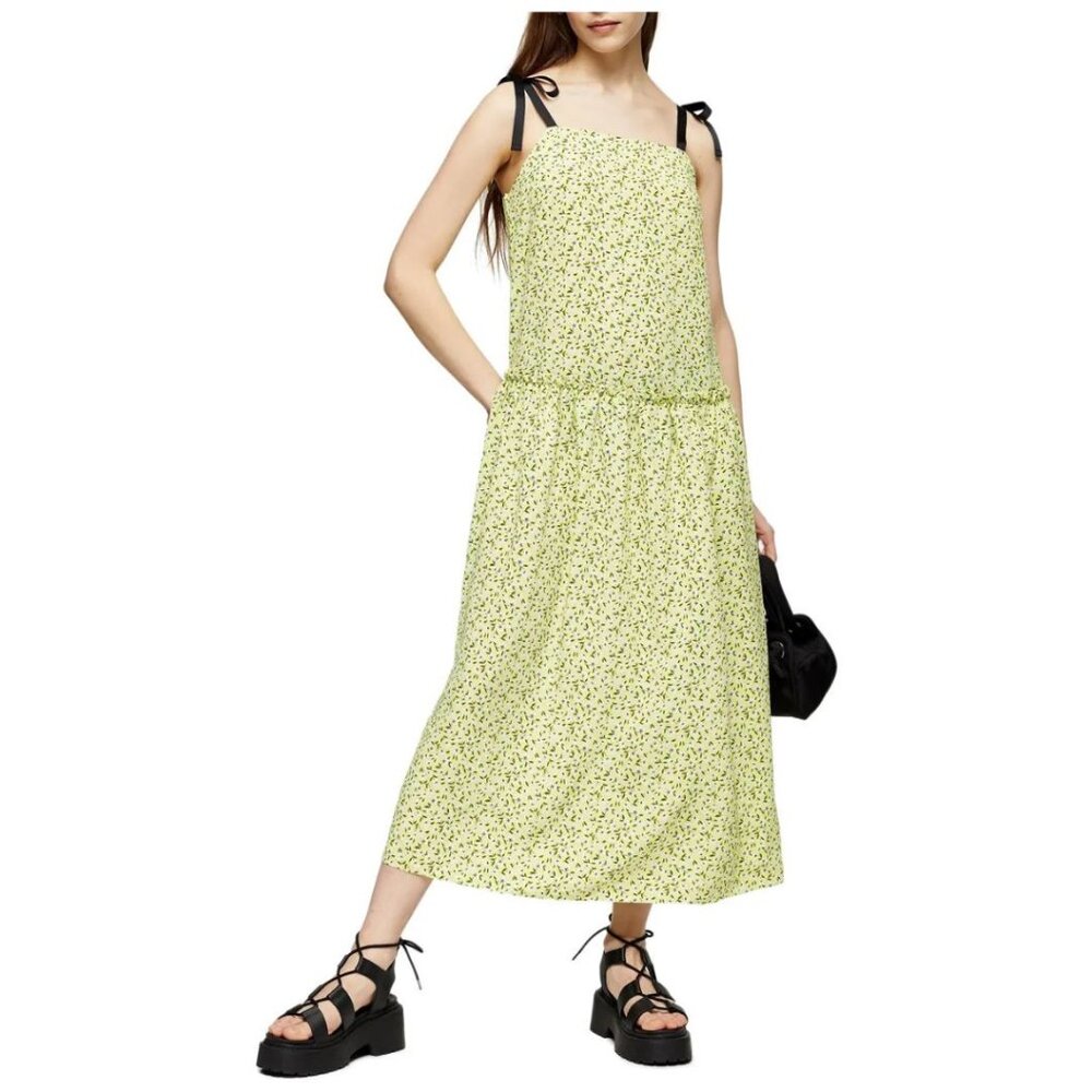 TOPSHOP Floral Print Midi Dress